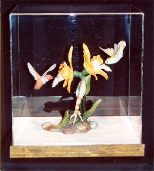 Framed hummingbird collectible